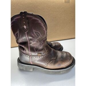 Justin Gypsy Boots Womens 7.5B Brown WKL9980 Steel Toe Western Work